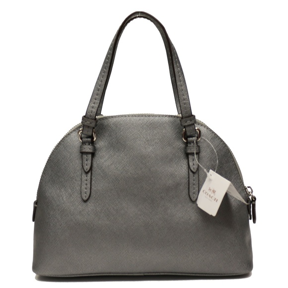 Coach Peyton Leather Mini Domed Satchel Anthracite - Picture 2 of 4